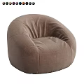 Modern Brown Velvet Ottoman Sofa Stool With Round Shape And Comfortable Design
