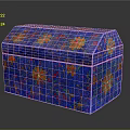 Elegant Vibrant Blue Decorative Storage Box With Colorful Floral Patterns