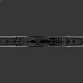 Gray Warship As Water Transport With Smokestack Mast And Hull Structure