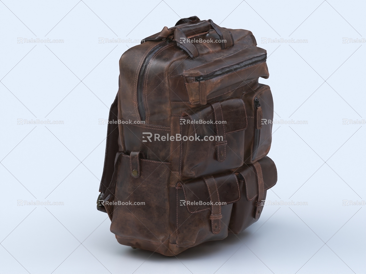 School Bag Vintage School Bag Backpack Vintage Backpack Retro Backpack Leather Backpack Duffel Bag 3d model