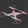White Quadcopter Drone With Propeller Guards Central Logo And Four Rotors Design