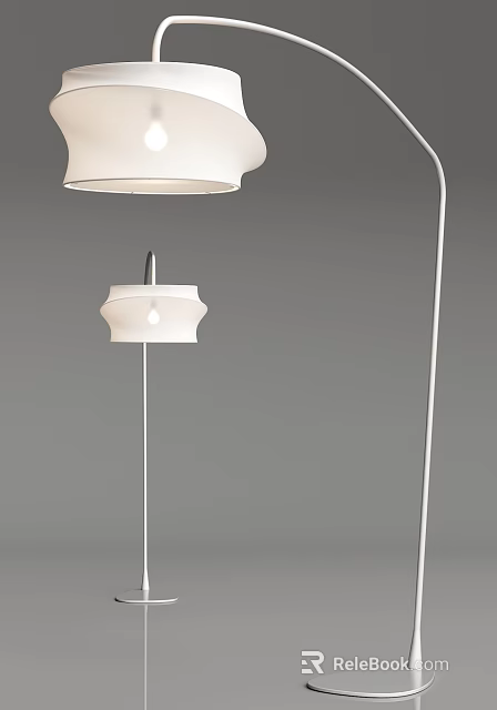 Modern White Floor Lamp With Minimalist Design For Home Interior Decor 3d model 