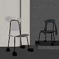 Designer Children's Chairs With Animal Shaped Backrest White Seat And Metal Legs