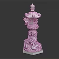Exquisite White Traditional Ornament Decoration Set Featuring Lantern Design And Dragon Carvings