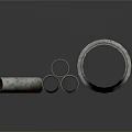 Concrete Pipes In Various Sizes Stacked For Industrial Construction Applications