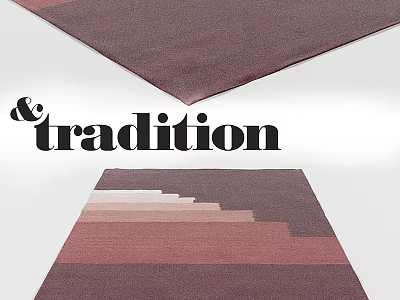& tradition Square Rug With Layered Pink And Brown Striped Design 3d model