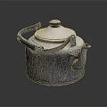 Classic Vintage Kettle As Traditional Household Appliance With Metal Body Handle And Spout