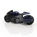 Futuristic Deep Blue Motorcycle With Sleek Aerodynamic Black And Blue Design