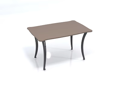 Stylish Modern Coffee Table Featuring Brown Tabletop And Black Metal Legs 3d model