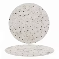 Stylish Round Rug With Light Colored Base And Black Speckled Pattern 3d model
