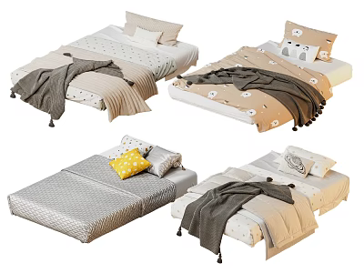 Stylish Bed Runners With Various Bedding Styles 3d model