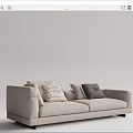 Modern double sofa multiplayer sofa 3d model