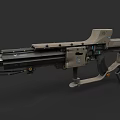 Futuristic Sci Fi Weapon With High Tech Scope Mechanical Structure And Blue Illumination 3d model
