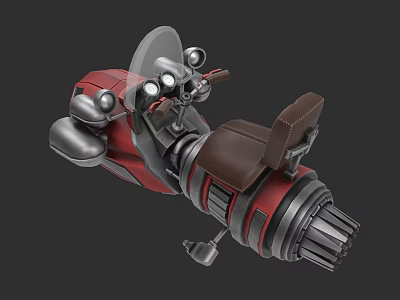 Futuristic Red And Silver Car With Transparent Windshield Brown Seat And Mechanical Engine Parts 3d model