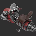 Futuristic Red And Silver Car With Transparent Windshield Brown Seat And Mechanical Engine Parts