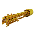 Golden Industrial Machinery Structure With Long Pipe Frame And Support Components 3d model