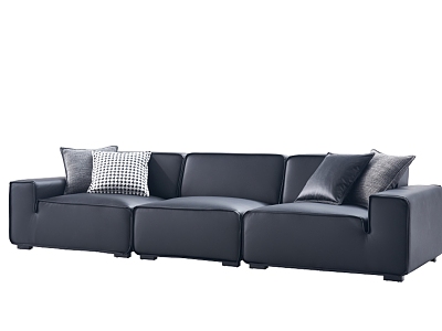 Three-seat leather sofa combination model