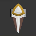 Cosmic Aerospace Structure With Golden Triangle Top And White Base Design