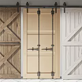 Sliding Barn Doors In Wooden Design With Various Colors And Rustic Modern Style
