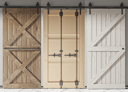 Modern Barn Door 3d model