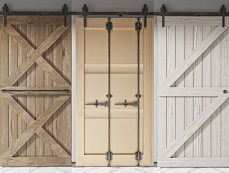 Modern Barn Door 3d model