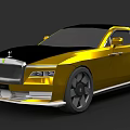 Luxury Golden Car With Black Roof And Modern Coupe Design