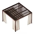 Elegant Modern Pergola Design Featuring Wooden Frame And Hanging Curtains For Outdoor Spaces