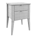 Modern White Bedside Table With Two Drawers And Minimalist Design 3d model