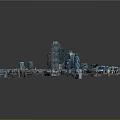 Detailed Modern Urban City 3D Model with High Rise Buildings and Architecture