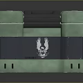 Green Industrial Equipment Case With Black Compartments Control Panel And Yellow Markings