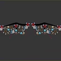 Decorative Colorful Eyeglasses Frame With Feather Beads And Floral Ornaments