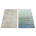 Square Rugs With Neutral Beige Textured And Gradient Blue Green Patterns 3d model