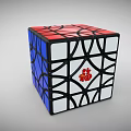 Colorful Rubik's Cubes With Chinese Fu Symbol Solved And Scrambled Patterns