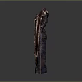 Traditional Robe With Intricate Patterns Dark Base And Red Gold Decorative Details
