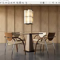 Casual Table and Chair Combination Hotel Dining Table and Chair Combination 3d model