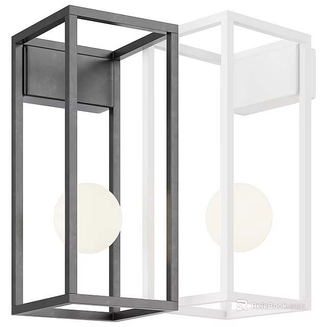 Modern Wall Lamp With Metal Frame And Round Lampshade For Interior Decor 3d model 