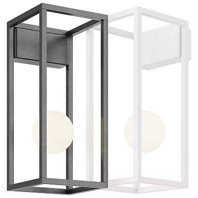 Modern Wall Lamp With Metal Frame And Round Lampshade For Interior Decor 3d model