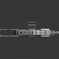 Futuristic Sci Fi Gun With Metallic Body Tactical Grip And Reflective Surface Design