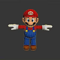 Super Mario Figurine With Red Hat Blue Overalls White Gloves And Brown Shoes 3d model
