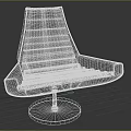 Modern Black and White Lounge Chair With Layered White Padding and Curved Design