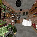 Charming Flower Shop Exterior With Wooden Sign Glass Doors Hanging Baskets And Potted Plants