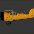 Yellow Biplane Model With Black Crosses On Wings And Propeller