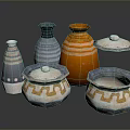 Colorful Handcrafted Ceramic Sculptures With Decorative Patterns And Various Shapes