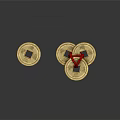 Exquisite Gold Coin Jewelry Crafted With Red String For Elegant Traditional Look