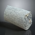 Solid Stone Wood Cylindrical Object With Natural Textured Surface On Gray Background 3d model