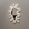 Decorative Mirror With Irregular Shape And Colorful Dots Frame Reflecting Interior 3d model