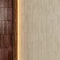 Modern Wall Components With Copper Metal Panels And Beige Tile Surfaces 3d model