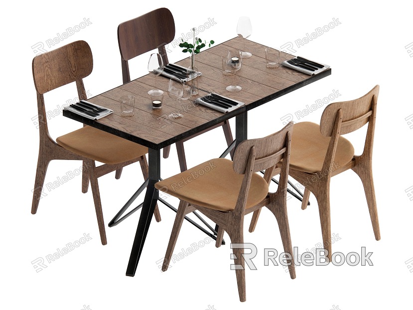 Modern Dining Table and Chair Combination model