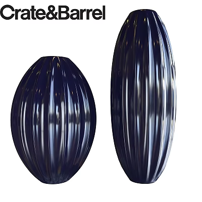 Modern jewelry combination blue glazed earthenware glossy vessel 3d model