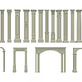 Classical Roman Columns Featuring Various Architectural Styles And Decorative Arches 3d model